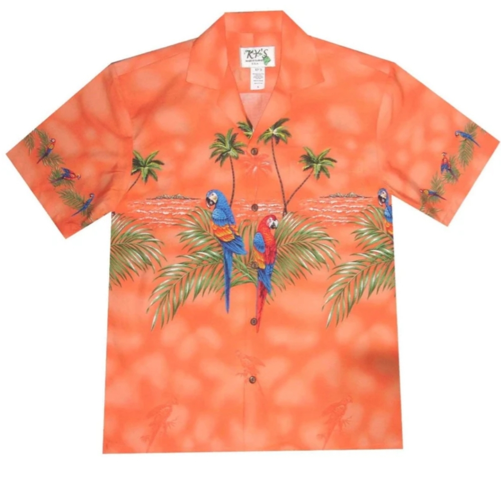 KY's Men's Made In Hawaii Parrot Paradise Hawaiian Shirt